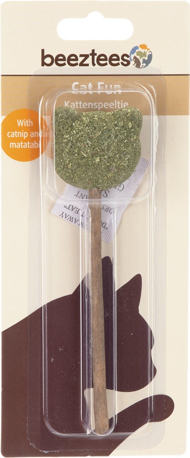 Beeztees kattenspeelgoed speelstok Matatabi met catnip groen 13 cm