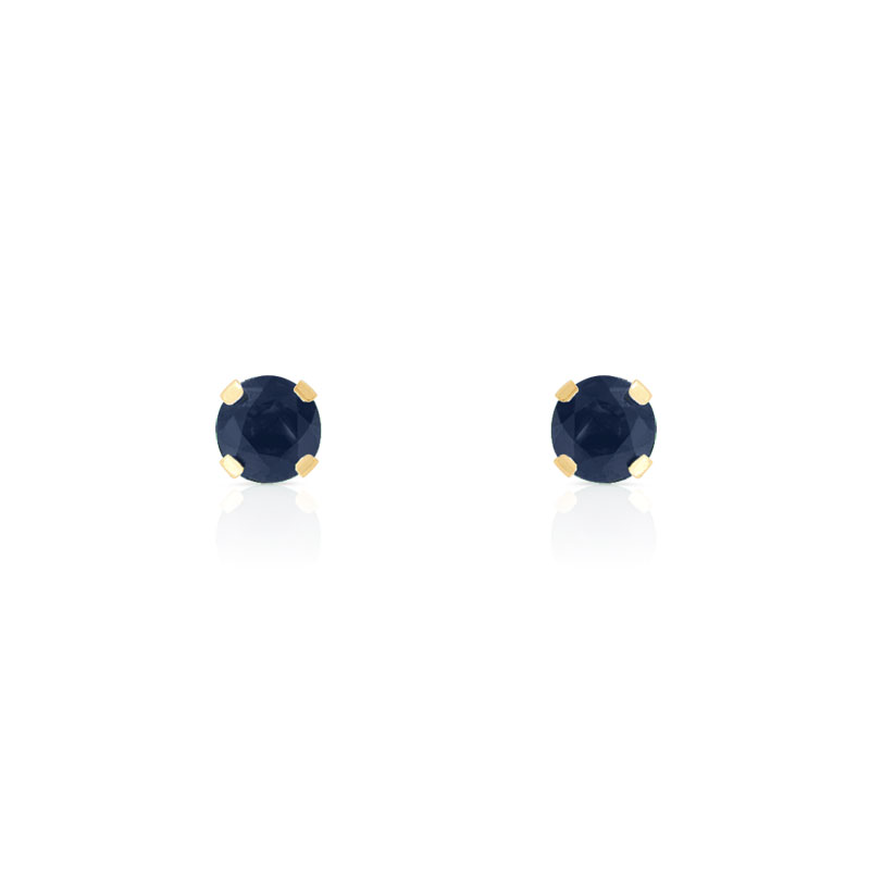 Boucles d'oreilles or 375 jaune saphirs