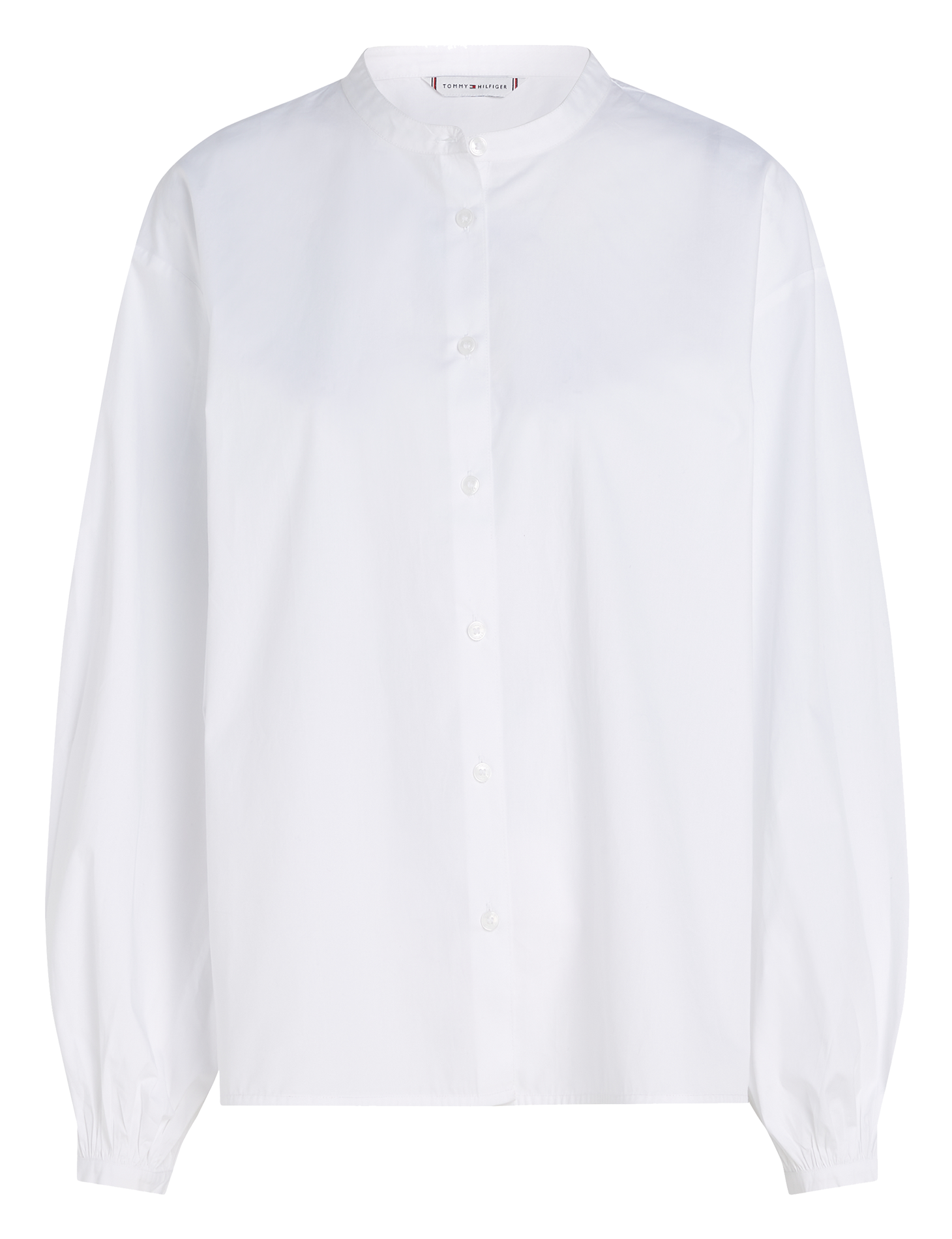 Chemise col rond en coton | Blanc