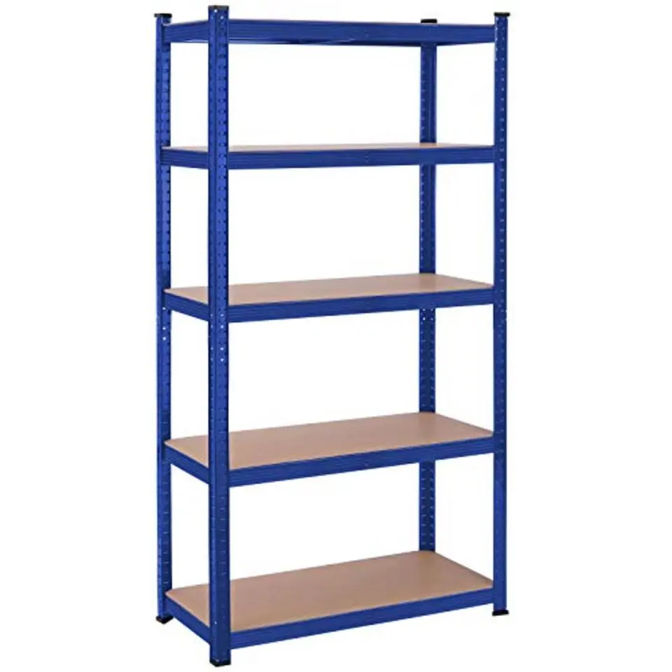 Stalen stellingkast met 5 etages, 875 KG, 40x90x180cm, blauw