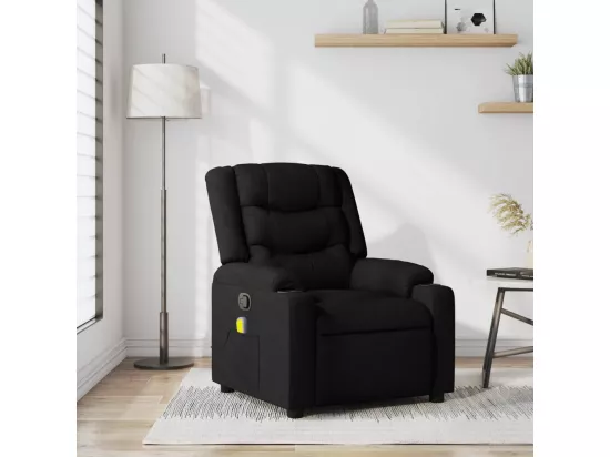 Fauteuil massant inclinable Noir Tissu