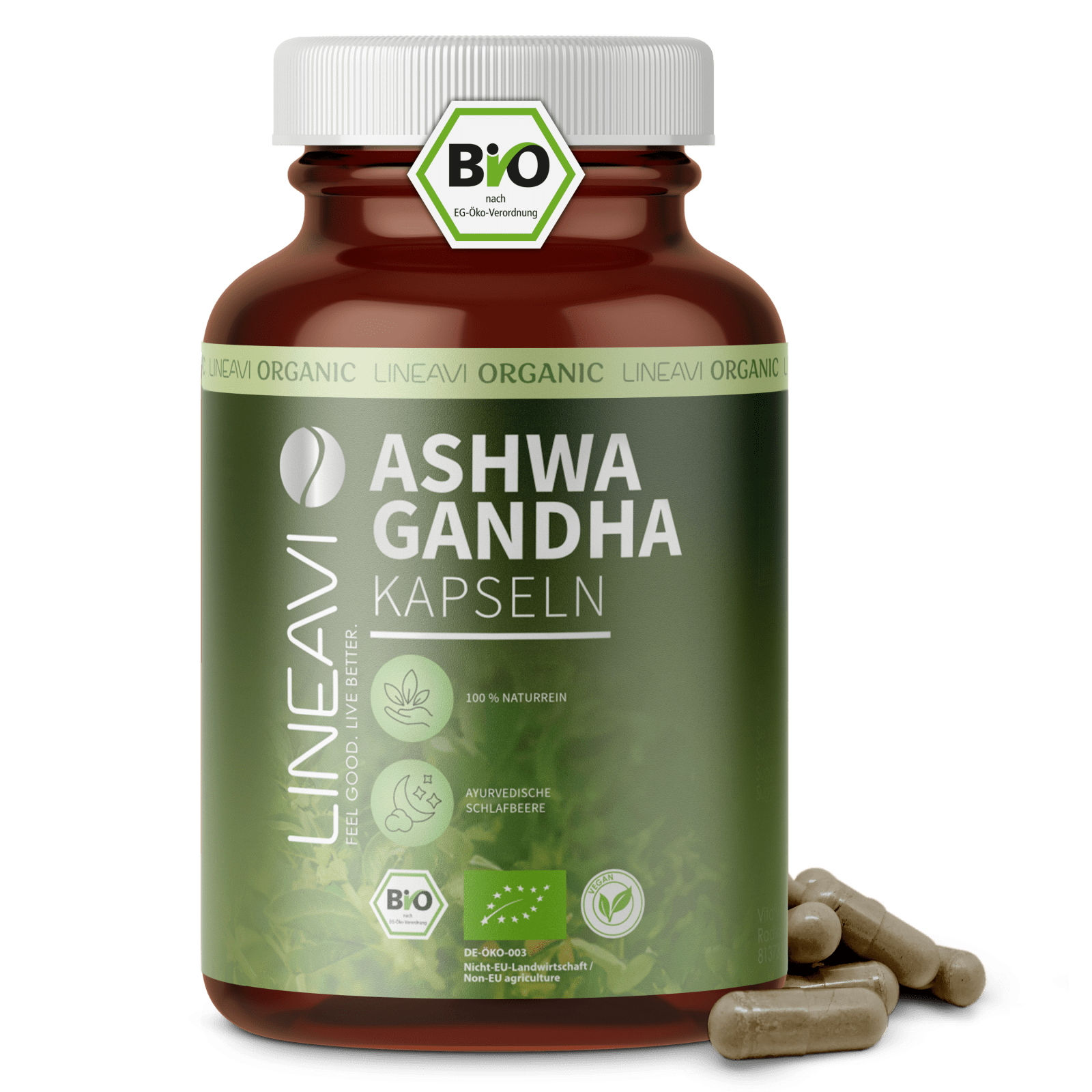 LINEAVI Ashwagandha Kapseln bio (150 Kapseln)