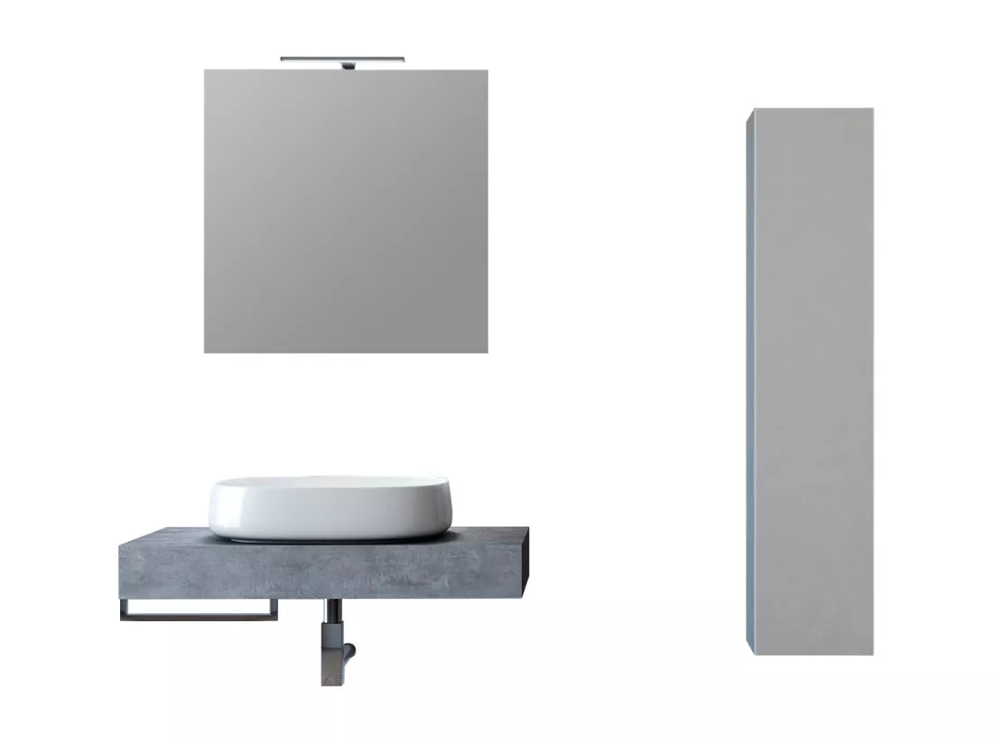 Ensemble de salle de bain 5 pièces ASTRA ciment