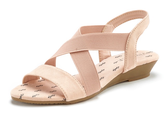 Vivance Sandalette »Sommerschuh«  Sandale, Sommerschuh mit elastischen Riemchen und Keilabsatz VEGAN