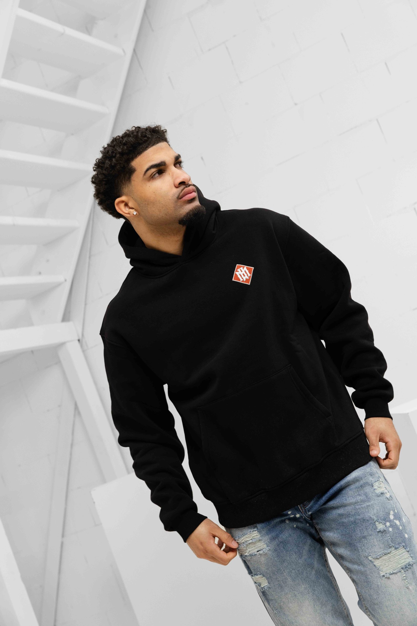 Malelions Gothic Tile Hoodie Heren Zwart