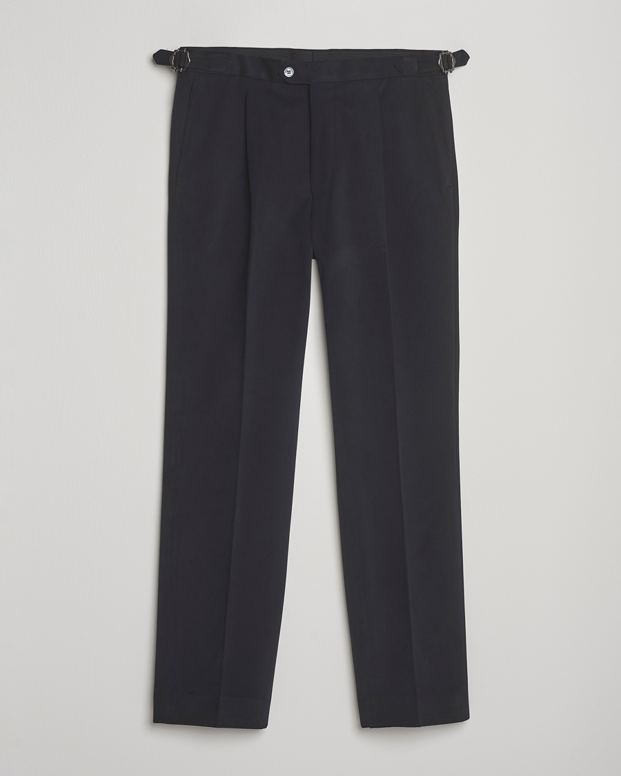 Oscar Jacobson Delon Brushed Cotton Trousers Black