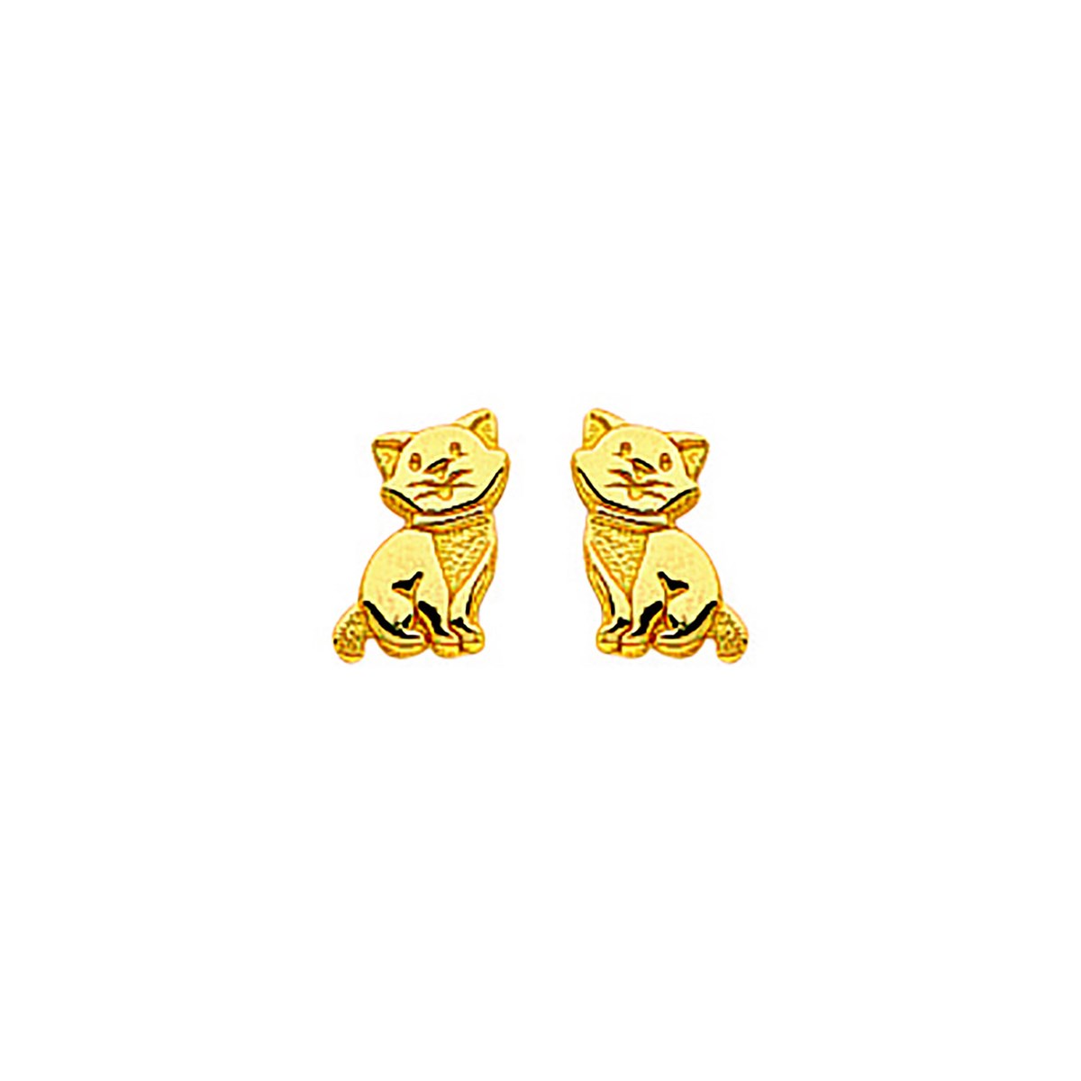 Boucles d'oreilles Brillaxis petit chat or 750/1000