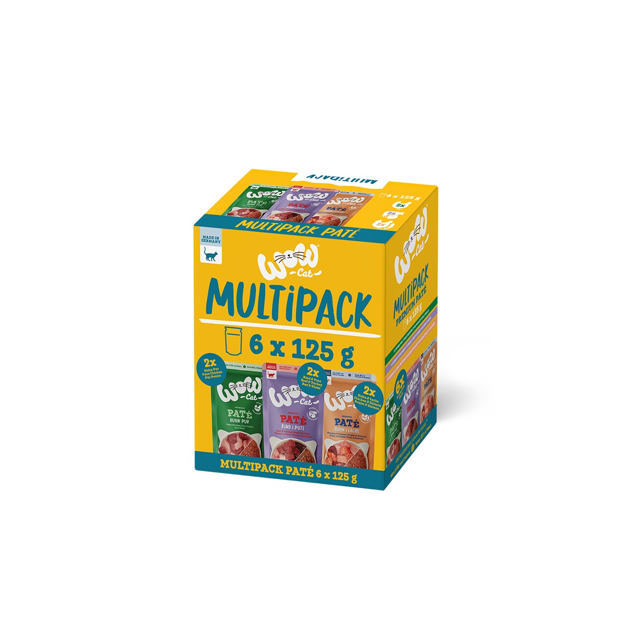 WOW Nassfutter Katze, Adult, Multipack 6x125 g