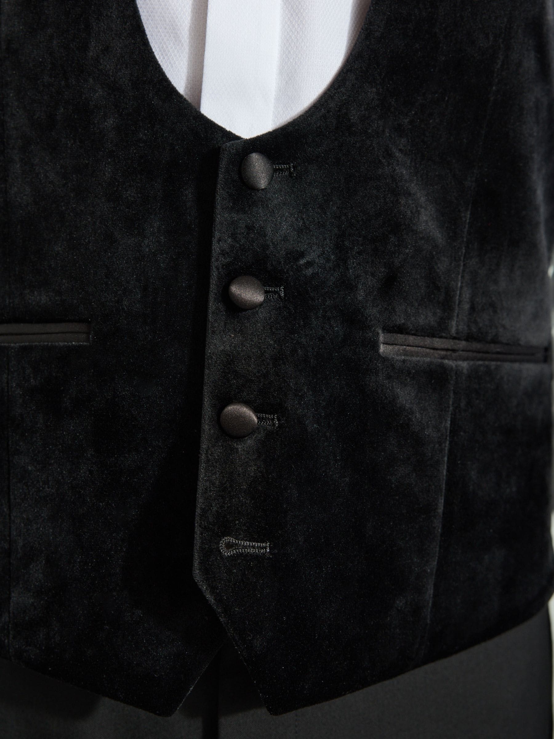 Zwart - Velvet Waistcoat