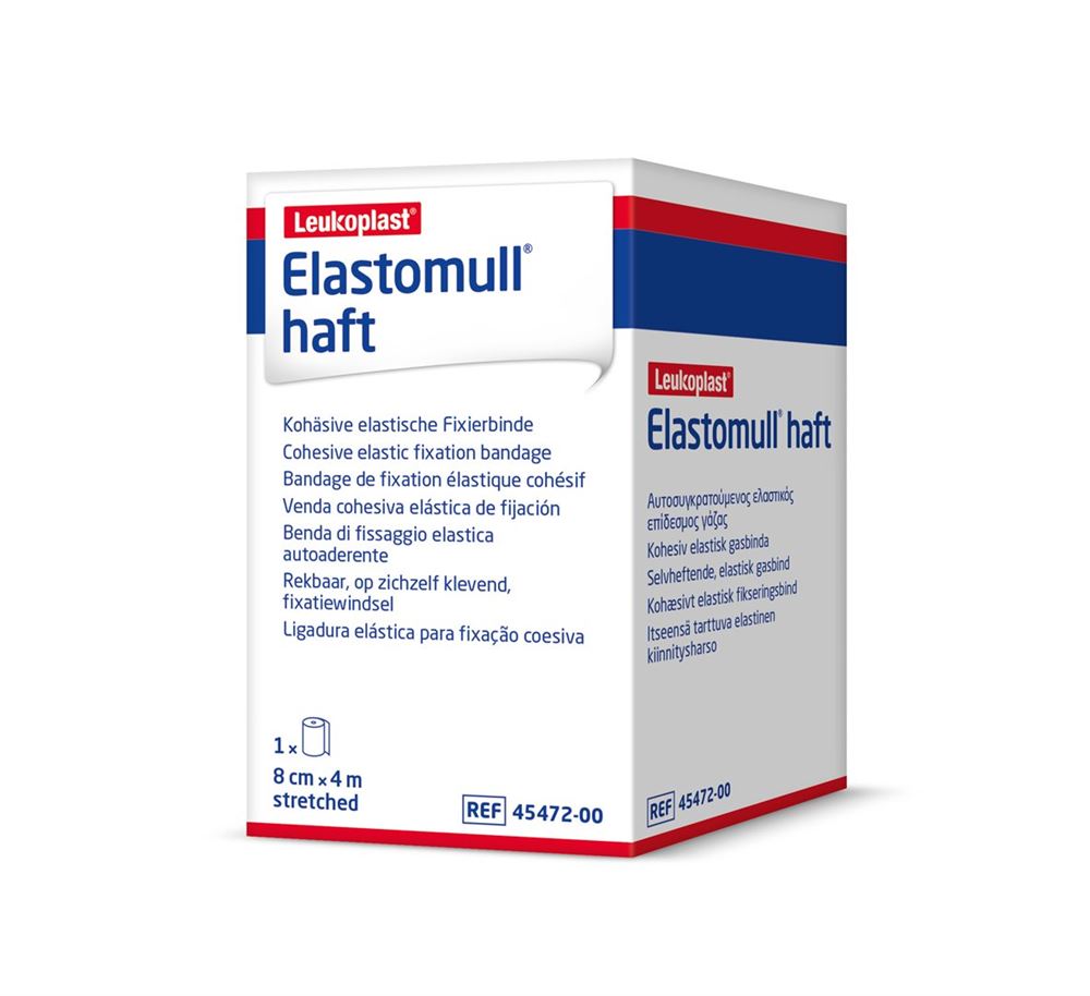 ELASTOMULL haft Gazebinde 4mx8cm weiss Rolle 1 Stk