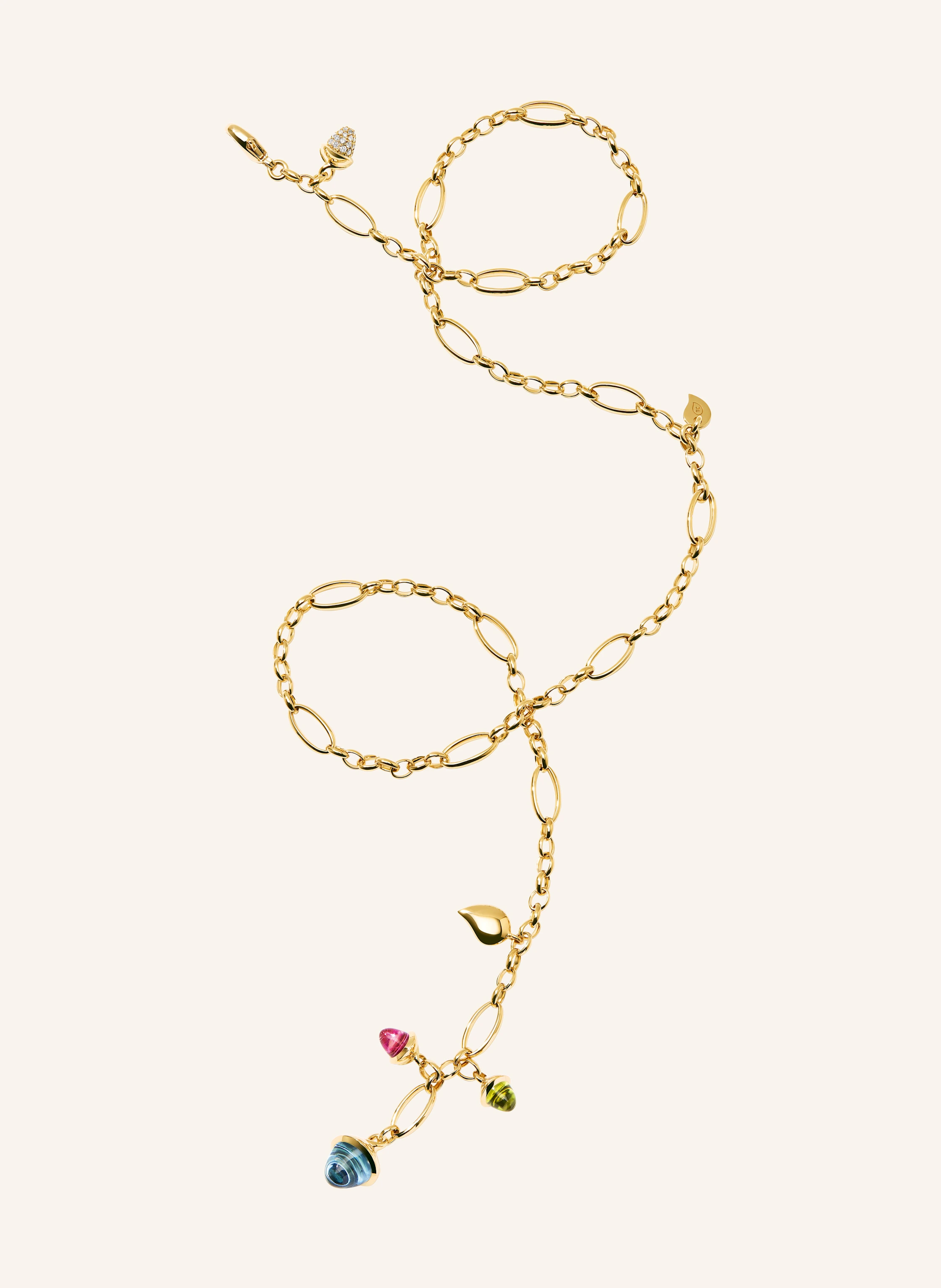 TAMARA COMOLLI Halskette NECKLACE MIKADO DELICATE 51 CM 'CANDY' WITH DIAMOND PAVÉ Candy mit Diamant Pavé