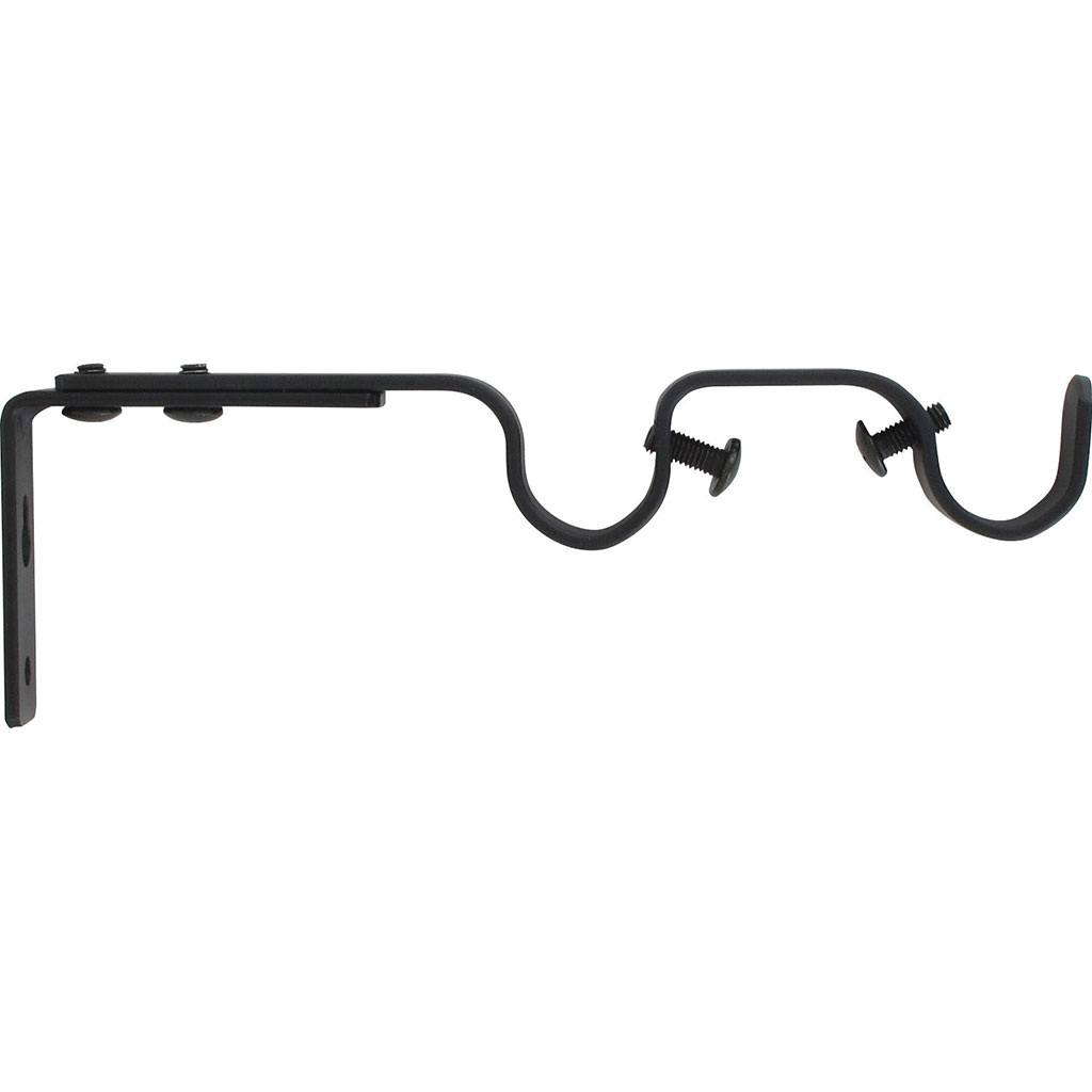 Lot de 2 supports de double tringles extensible en fer noirs 16.5-19cm