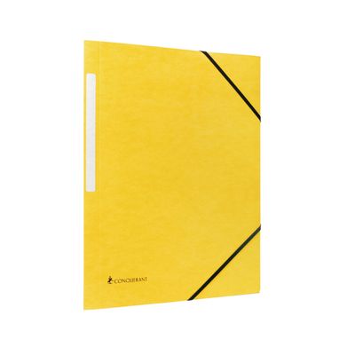 Conquérant - Chemise à élastique 3 rabats - A4 - Carte recyclée 350gr - jaune