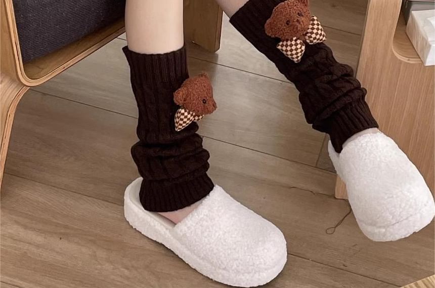 Romilan - Beenwarmers met kabelmotief en effen berendetail