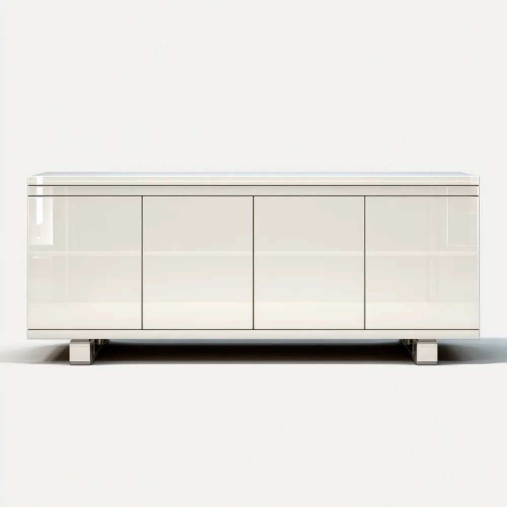 Sideboard Hochglanzlack 160x40x80 cm - Weiß - Modernes Design