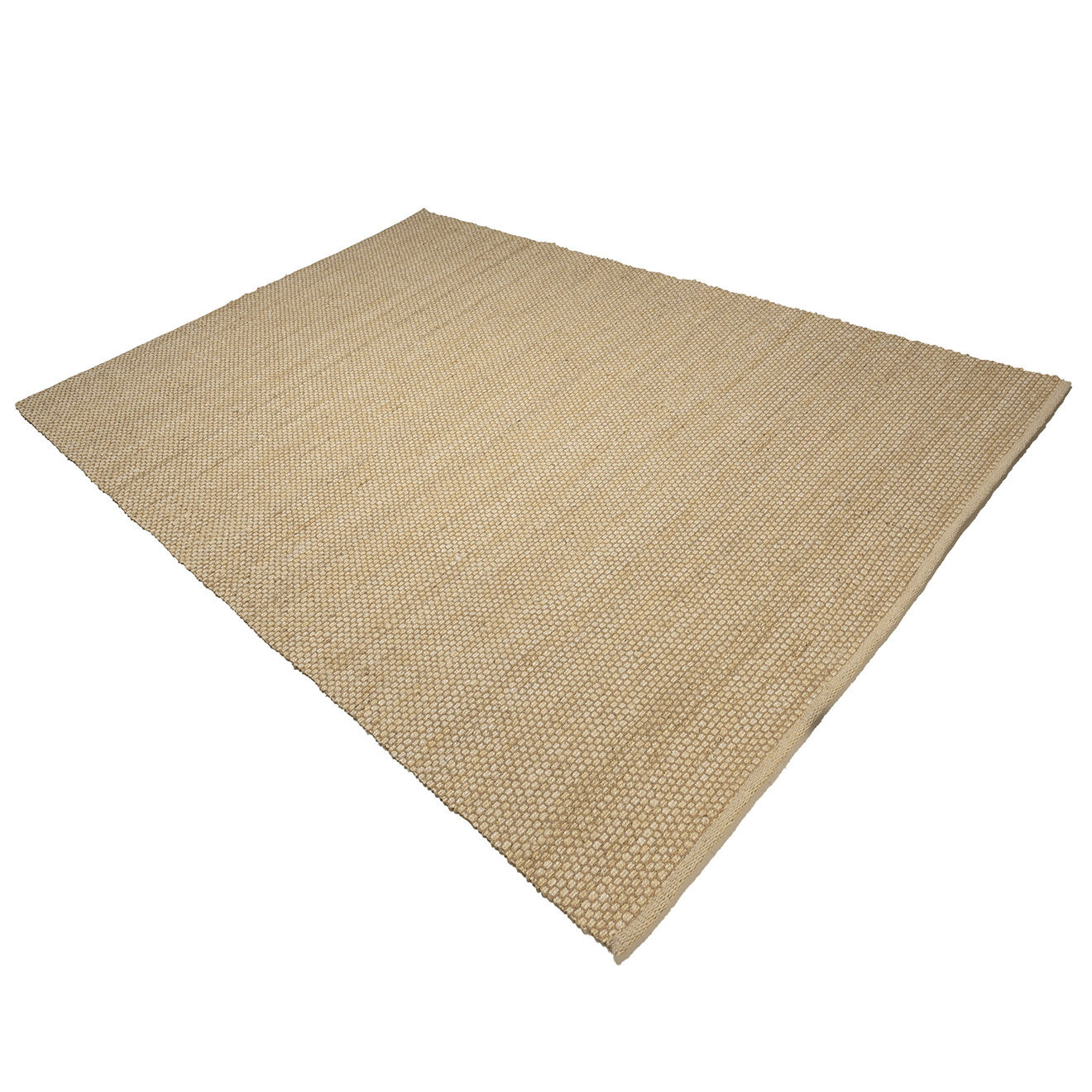Macabane Tapis en Jute & Coton Quentin beige - 230x160 cm