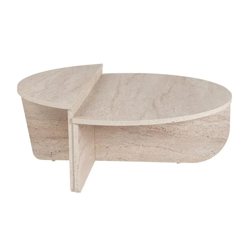 CALICOSY - Set van 2 Salontafels ORION - Travertijn - 35x90x90 cm