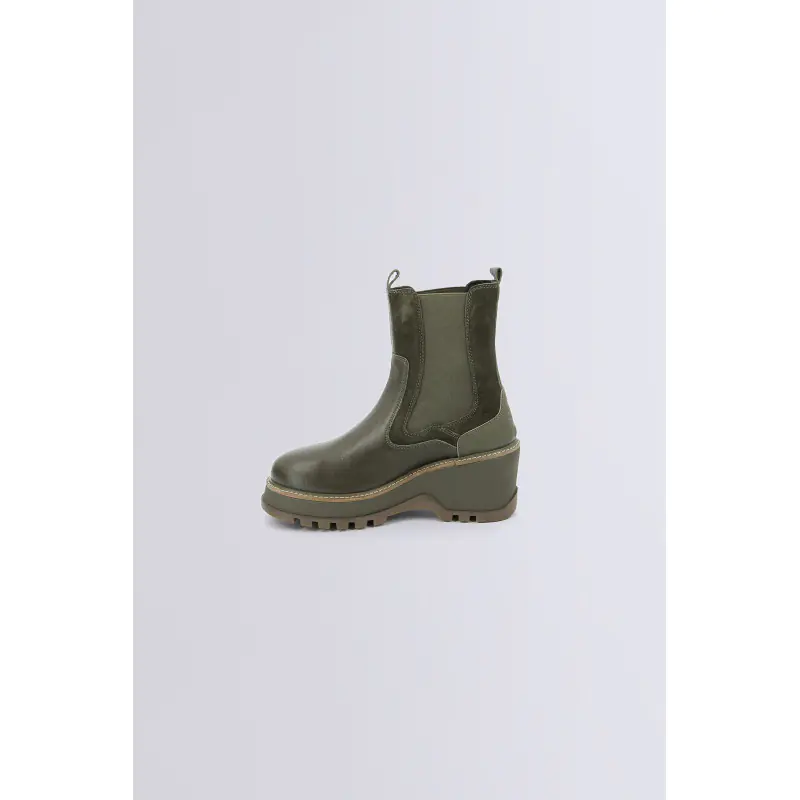 KICK WAG VERT FONCE OLIVE BOTTINES Cuir Femme