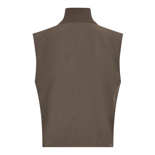 Co'Couture Vida Rib Turtleneck Vest, Walnut, M