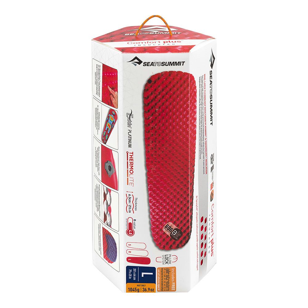 Sea To Summit COMFORT PLUS INSULATED - Matelas gonflable rouge