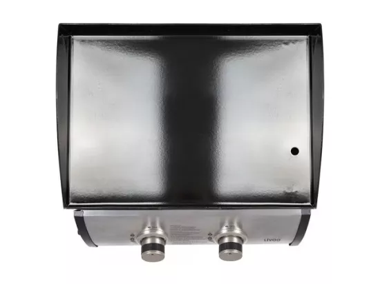 Plancha a gaz - LIVOO - DOC296 - 2 bruleurs - Gris