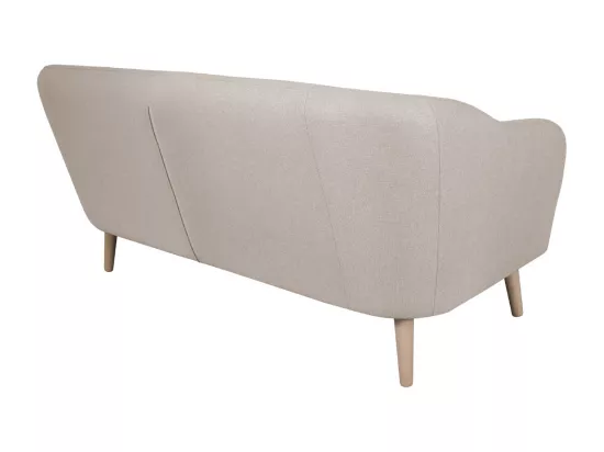 Canapé scandinave 2-3 places en tissu beige et bois clair ISIS