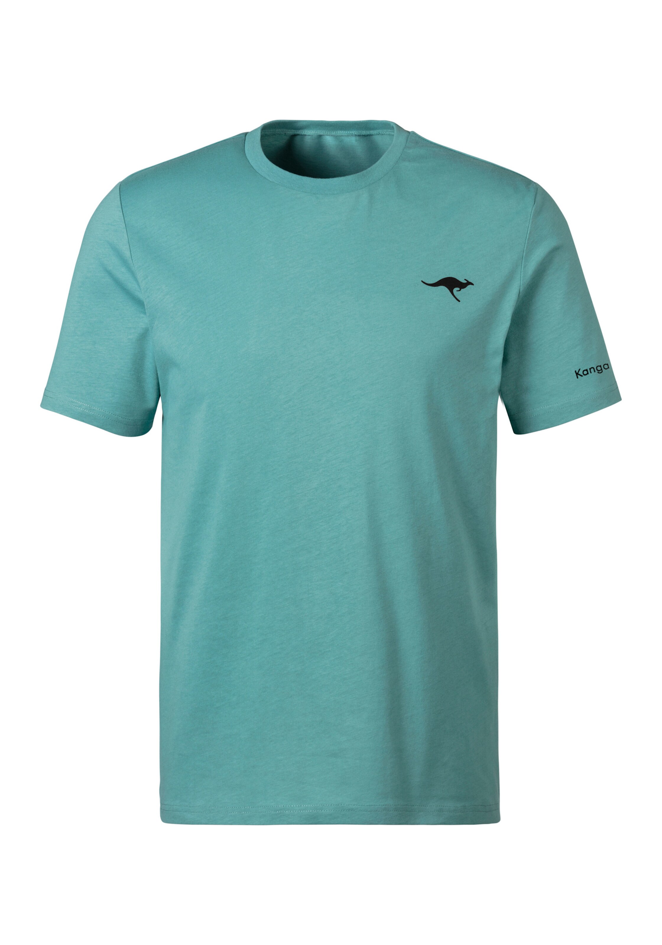 KangaROOS Kurzarmshirt in petrol, schwarz