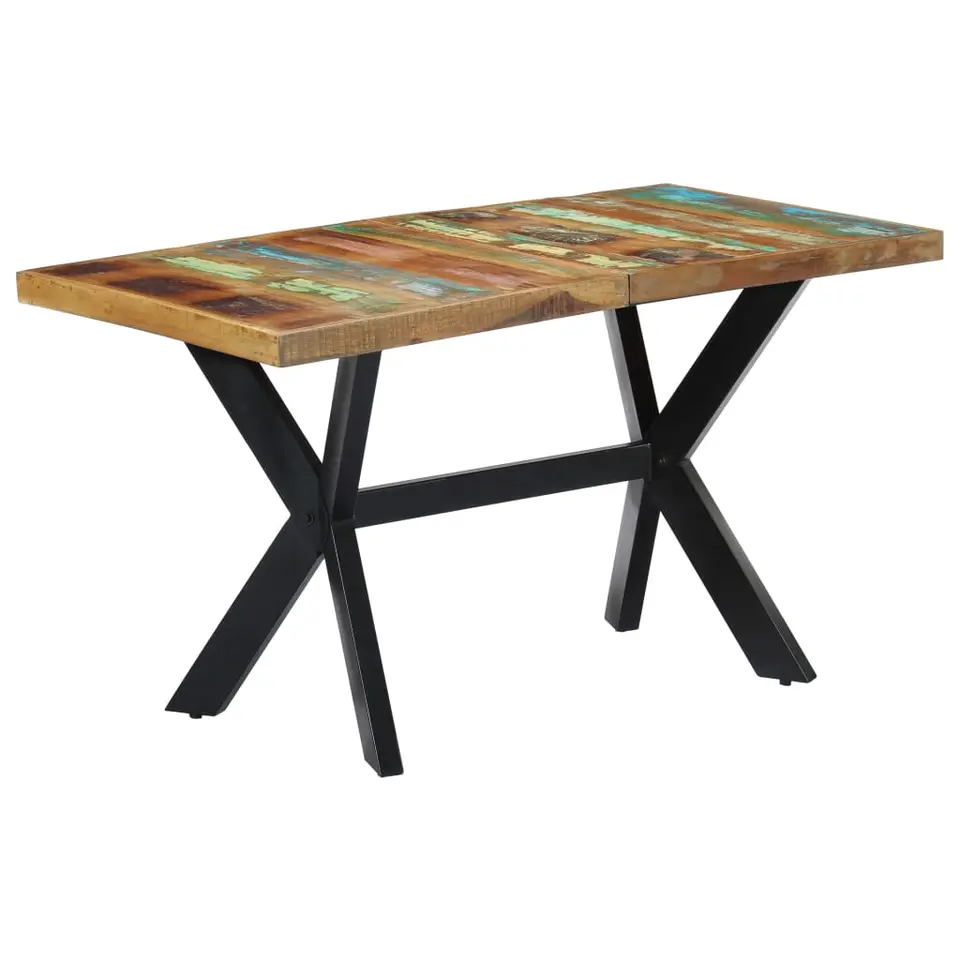 vidaXL - Eettafel - Multikleur - Hout - 140 x 70 x 75 cm