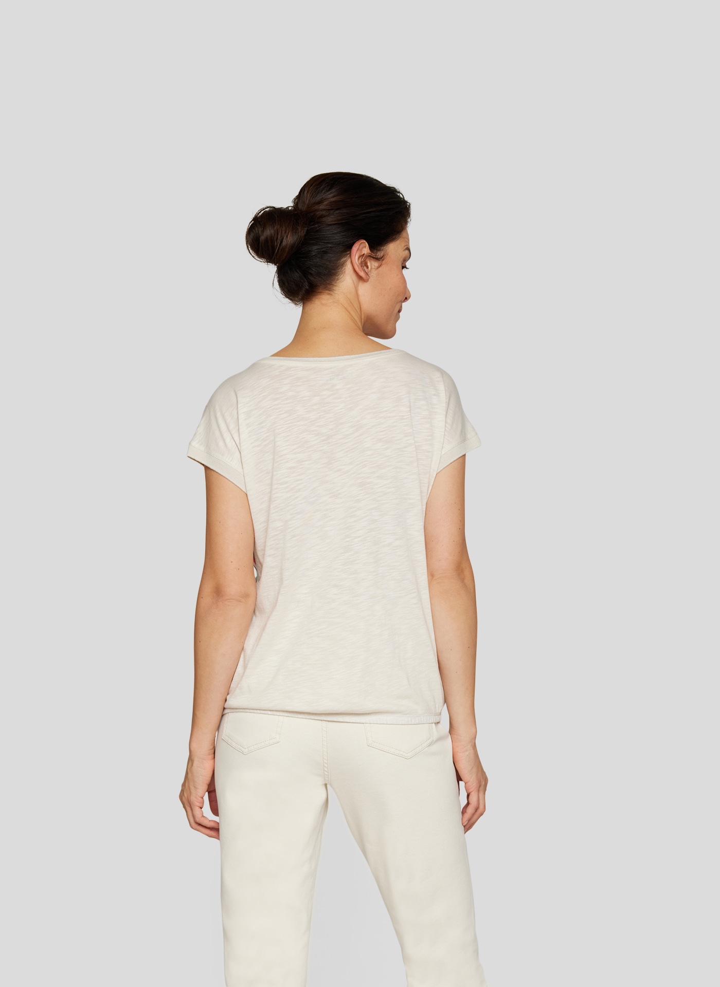 Rabe Print-Shirt , mit floralem Muster vorn, hinten unifarben