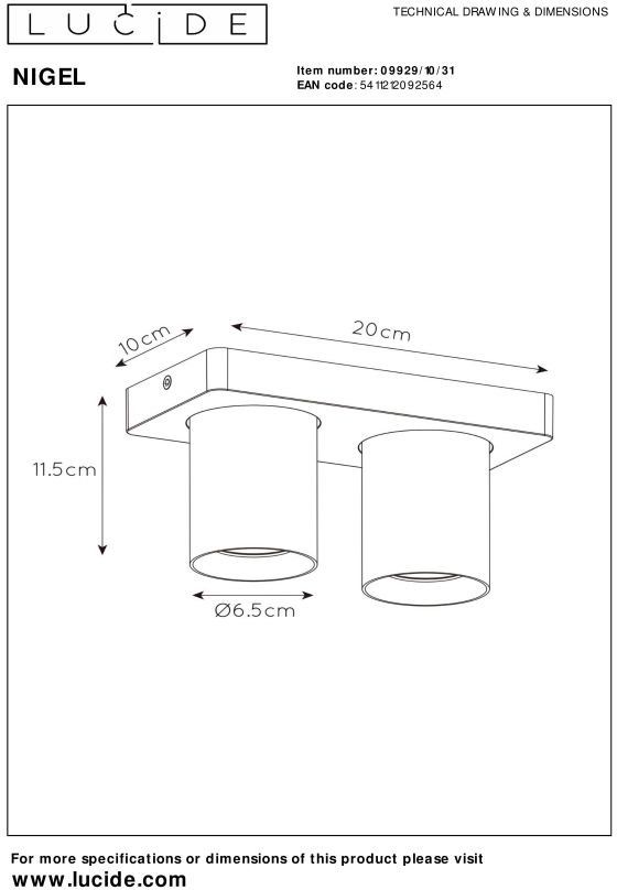 Lucide   Nigel Plafondlamp