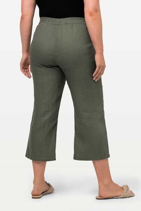 7/8-Leinenhose, elastischer Bund, natürlich kühl