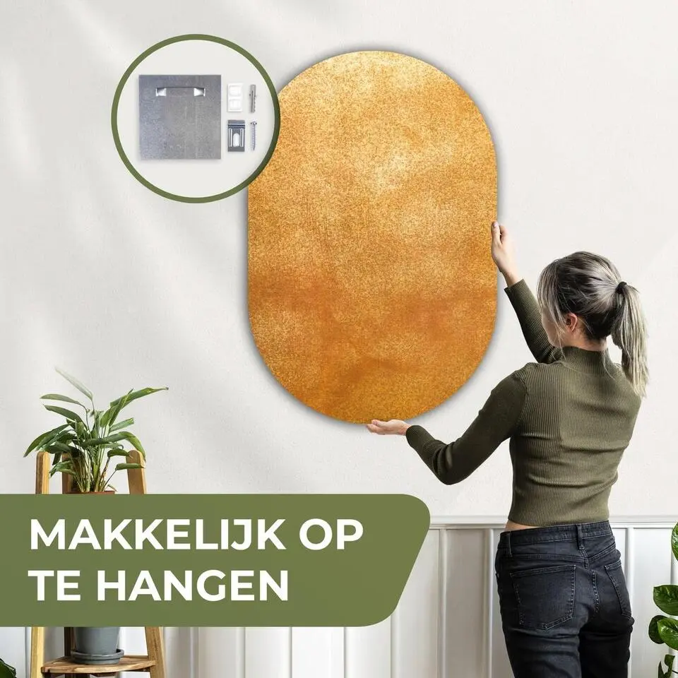 MuchoWow Wand decoratie 80x120cm IJzer Roest Goud Metaal