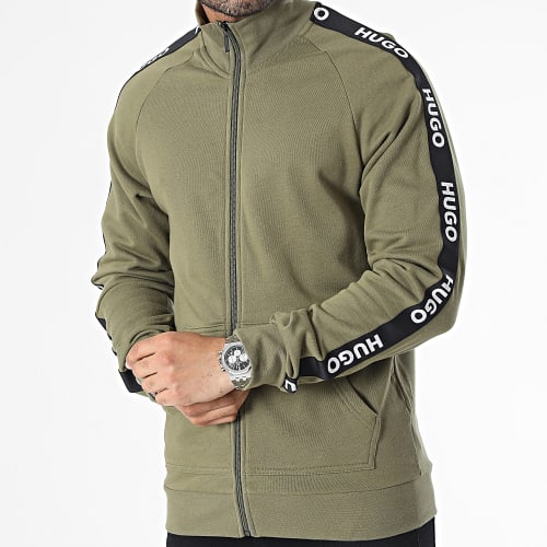 Veste Zippée A Bandes Sporty Logo 50496985 Vert Kaki