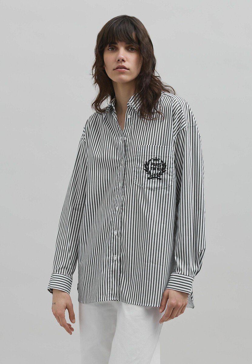 Camisa listrada de manga comprida oversized da IKKS