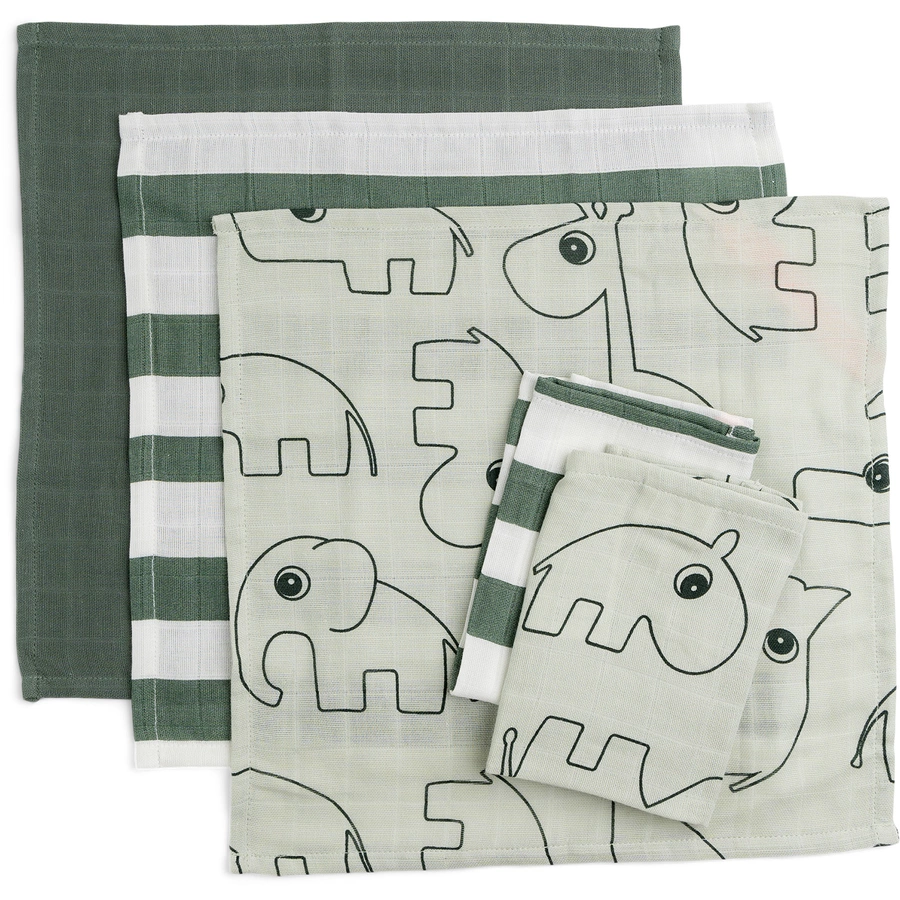 Done by Deer™ Waschlappen 5-pack Deer friends Grün