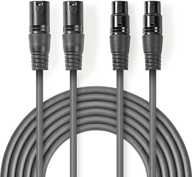 Nedis - XLR Audiokabel - 2x XLR (m) - 2x XLR (v) - 1,5 Meter