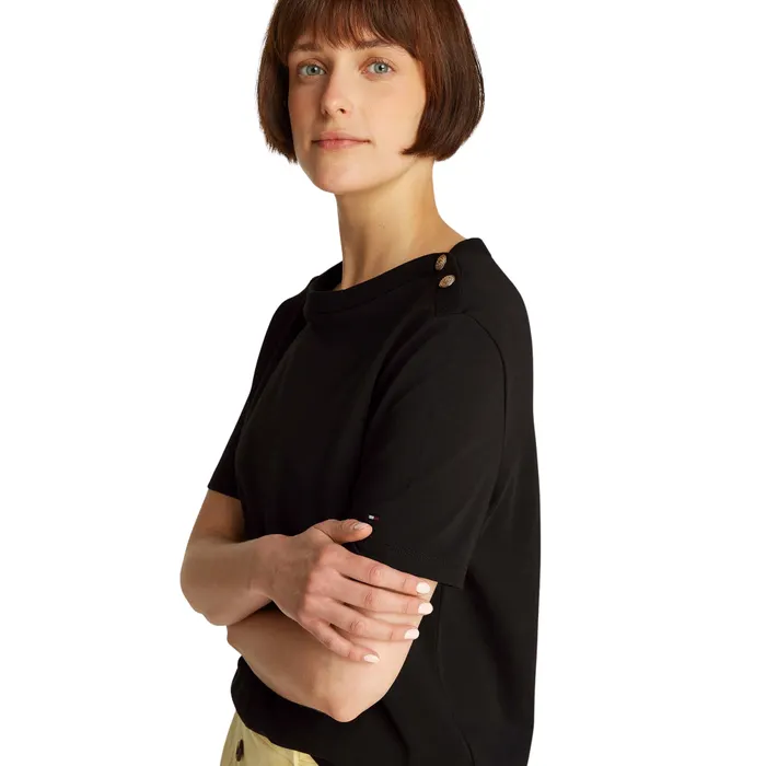 Tommy Hilfiger Regular Stripe Gold Button Shirt Dames
