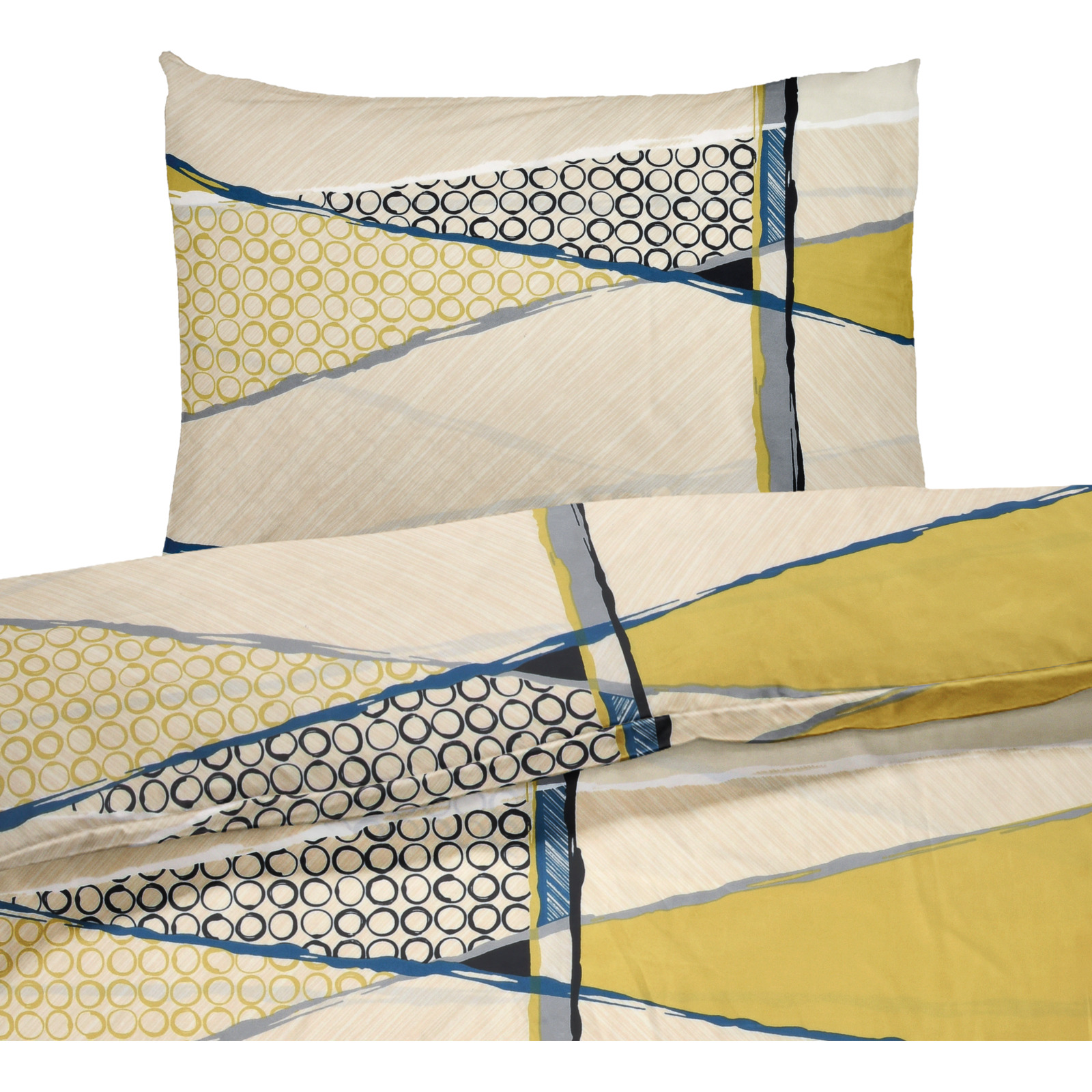 Bettwäsche Micro-Polyester grafisch grün 200x210 2x65x65 Bettanzug Fra