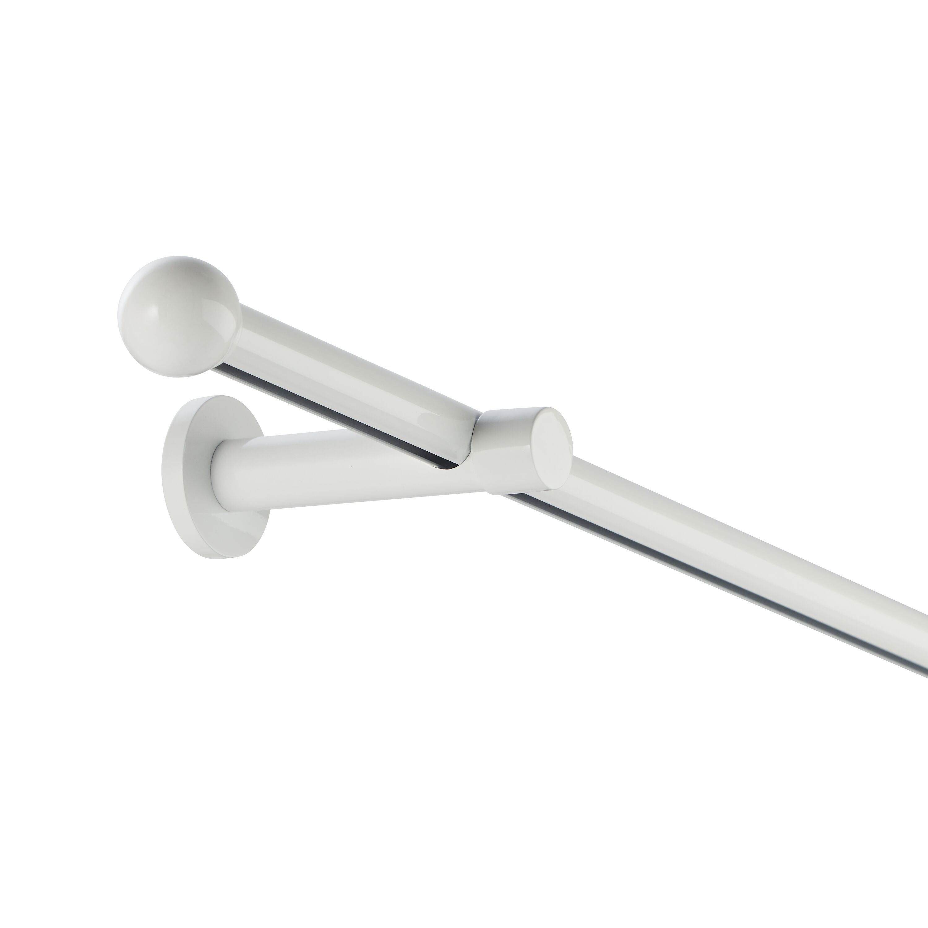 WEISS Vorhangstange mit Innenlauf - Weiss / B: 160.0 cm
