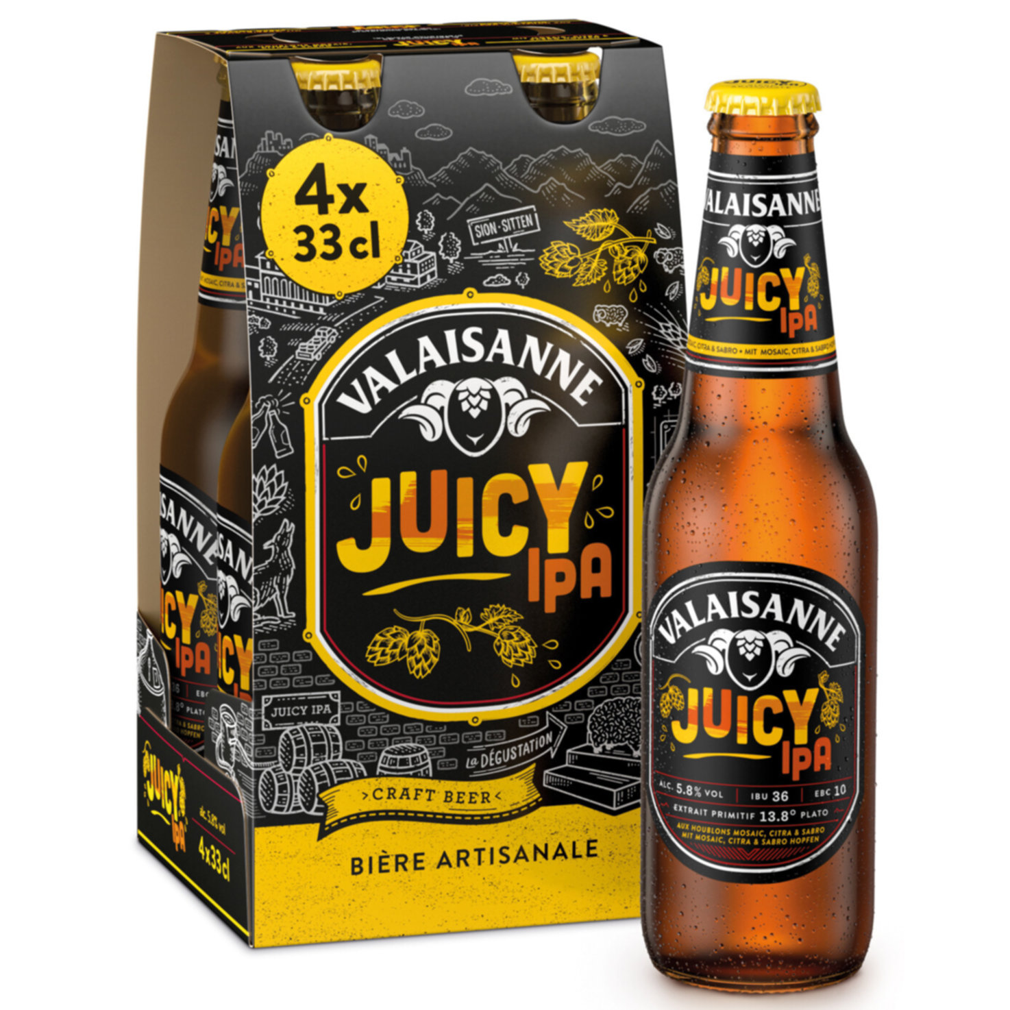 Valaisanne Juicy IPA Bier 4x33cl -132cl