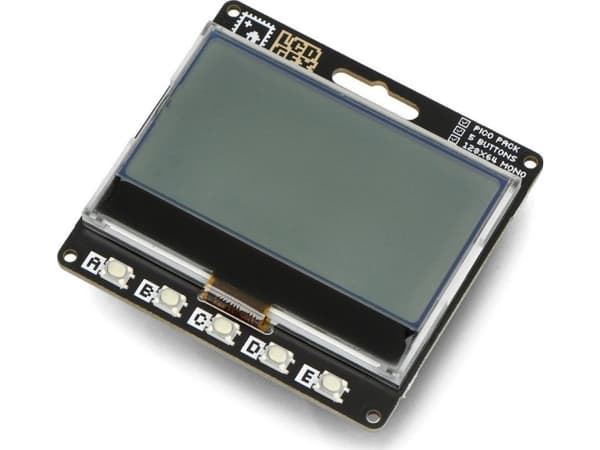 PiMoroni Pico GFX Pack - monokrom LCD-skjerm - RGBW-bakgrunnsbelysning - for Raspberry Pi Pico - PiMoroni PIM656}