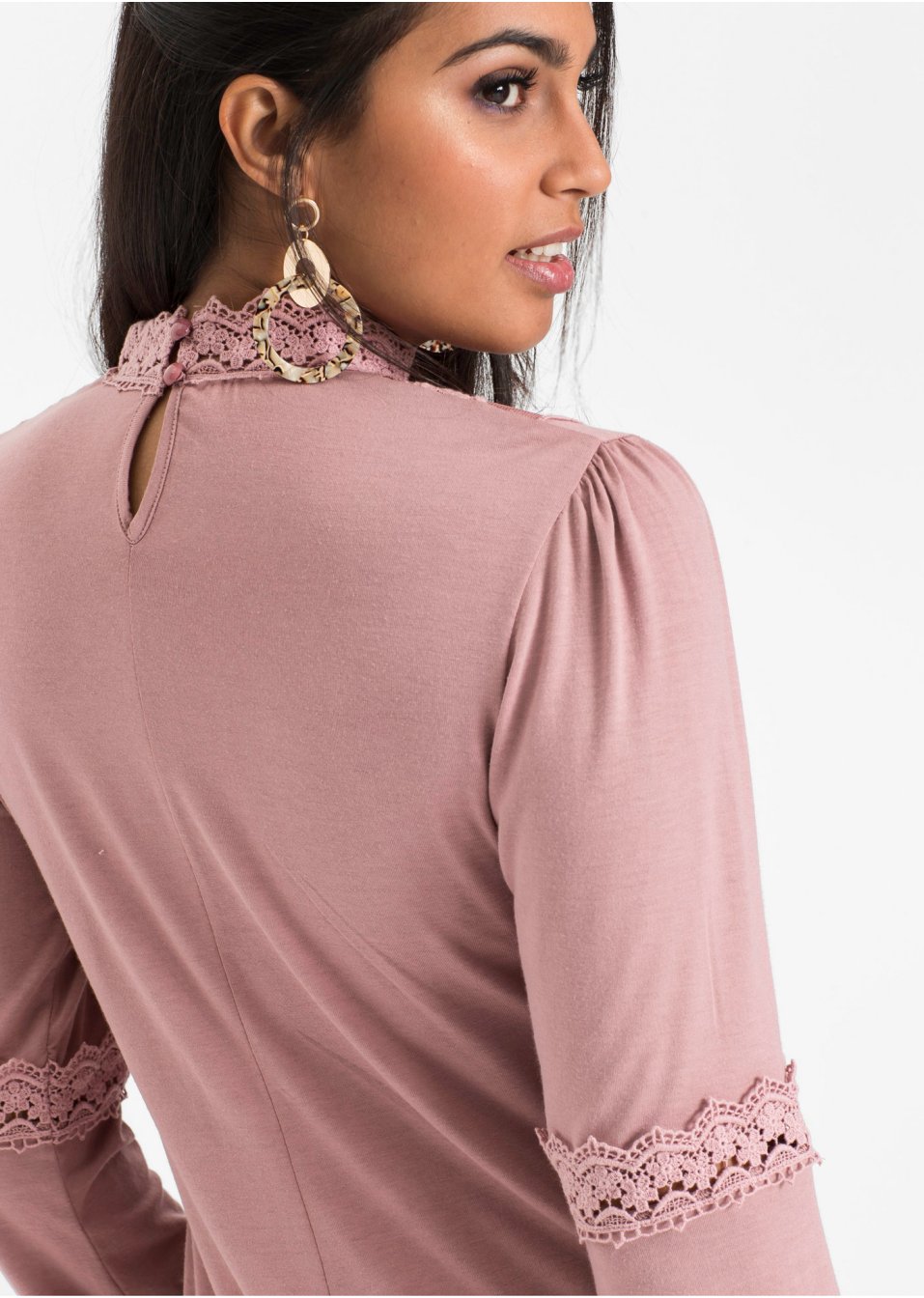 T-shirt manches longues avec dentelle