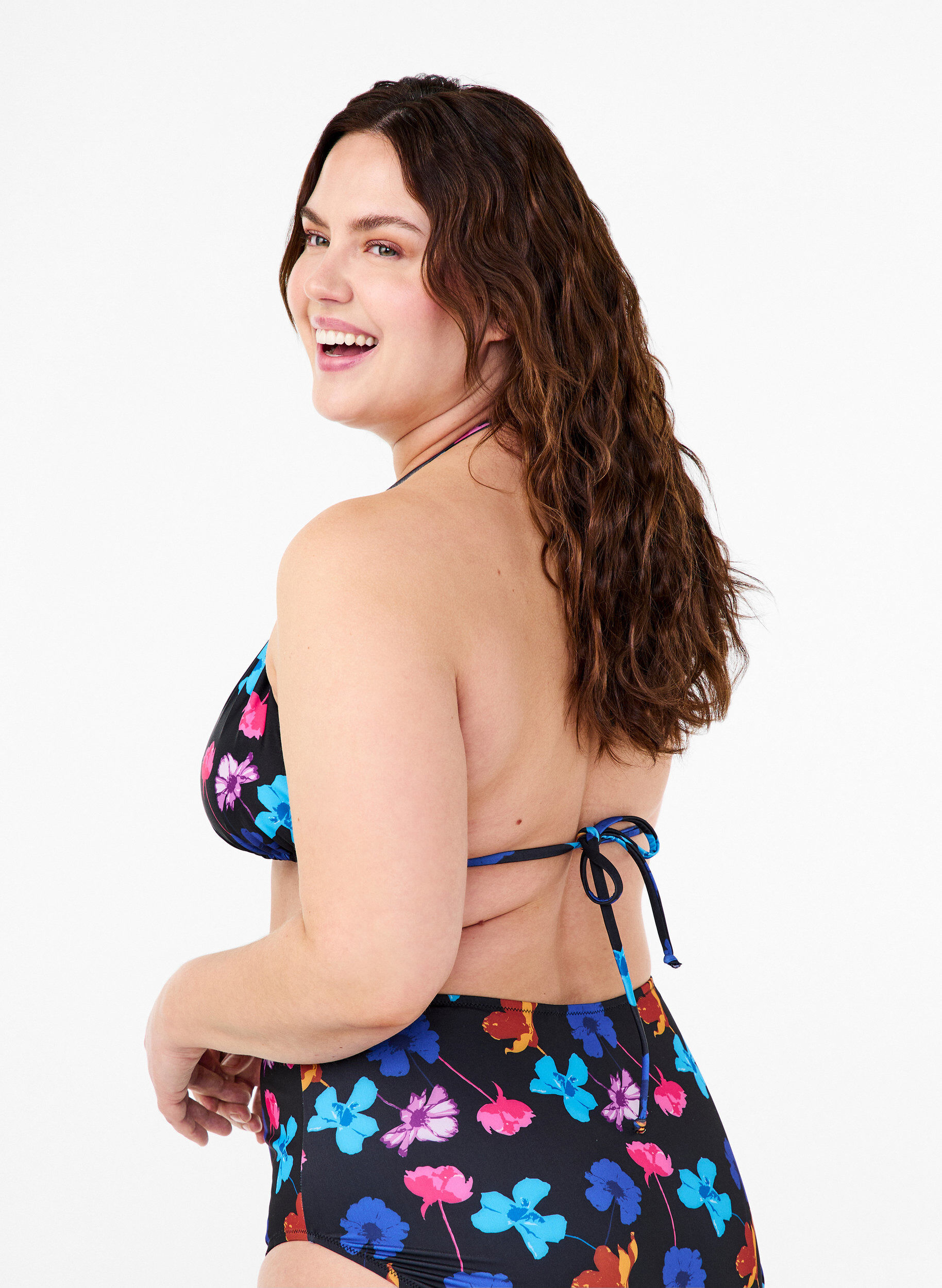 Trekants bikini bh med print