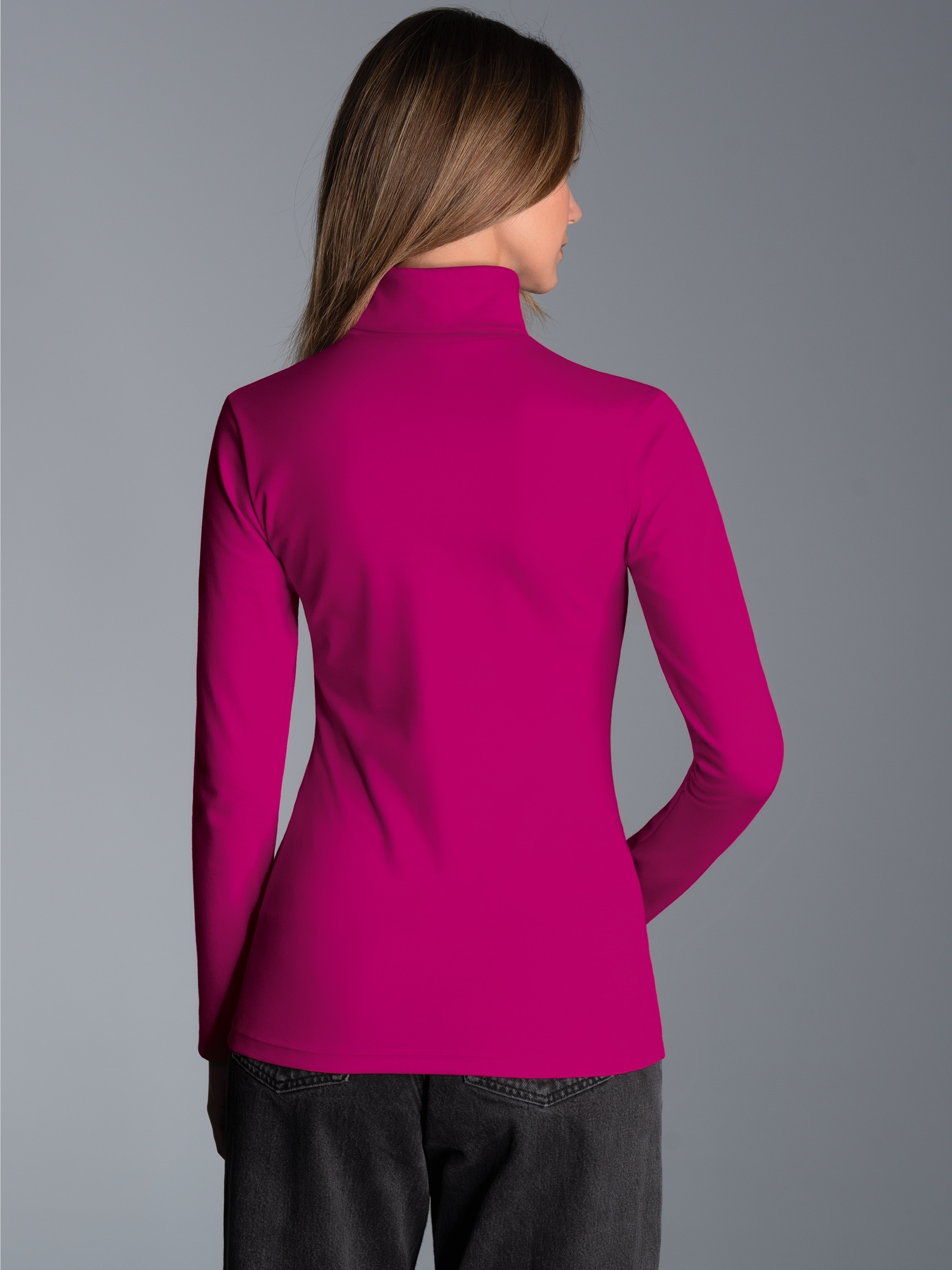 Rollkragenshirt Magenta