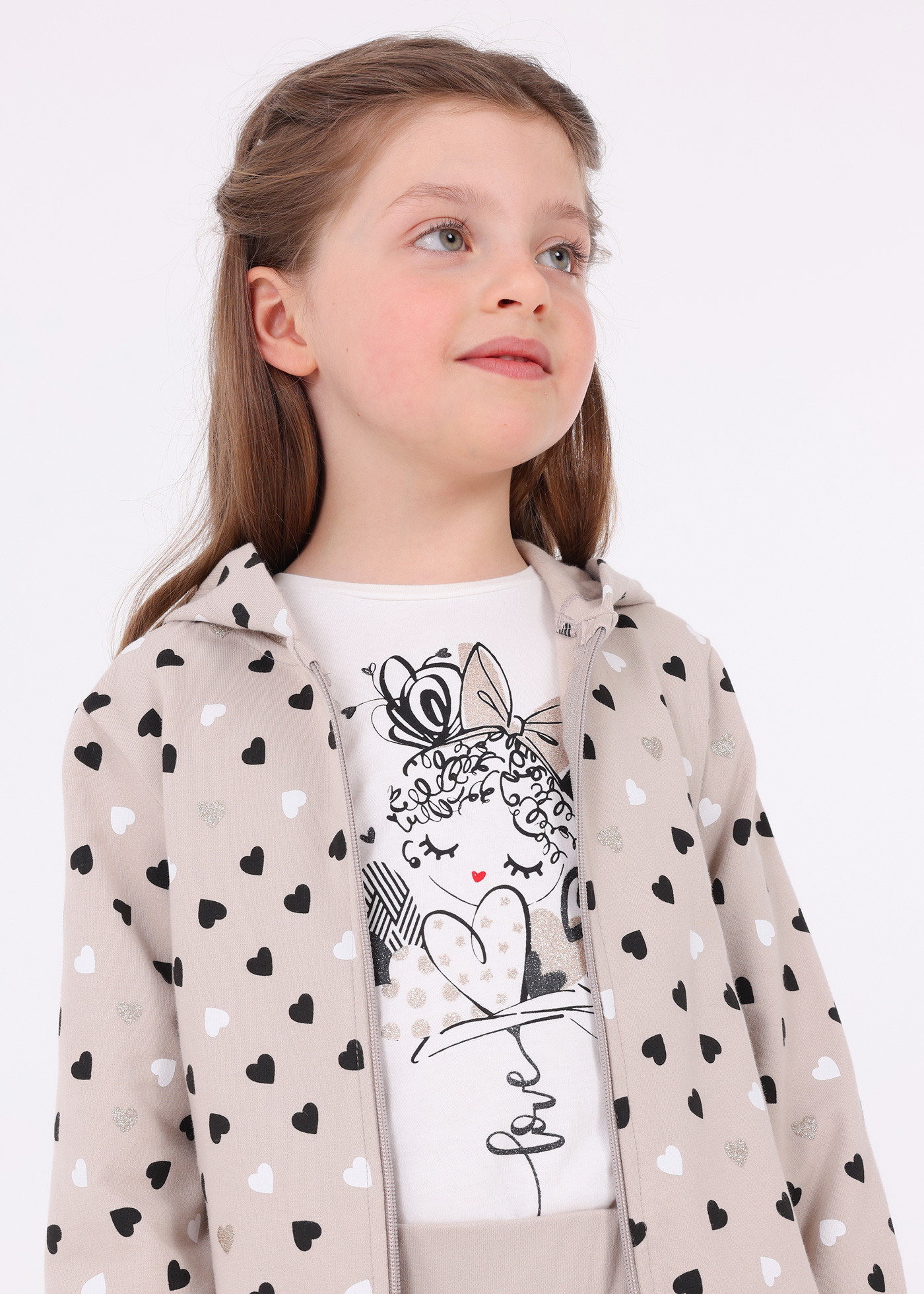 Conjunto de moletom de algodão de 3 peças para meninas