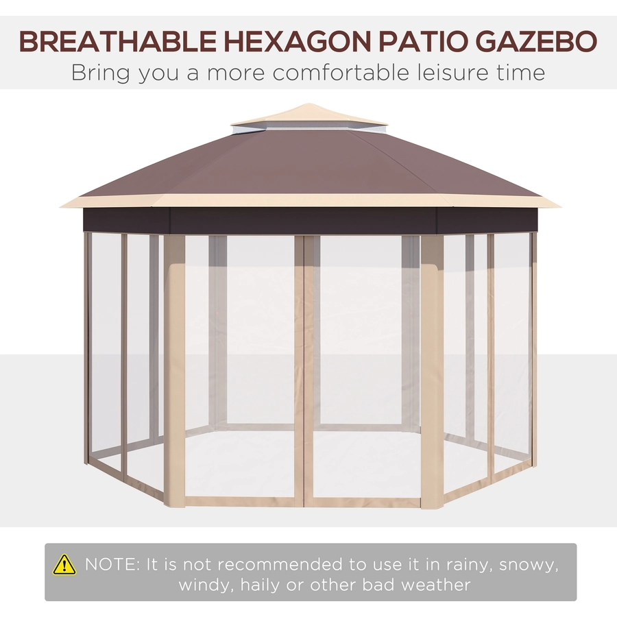 Outsunny Faltpavillon mit Tragetasche hellbraun