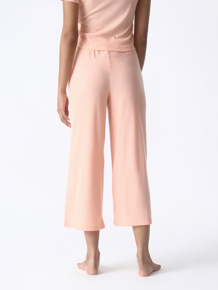 Calça de pijama canelada - Coral