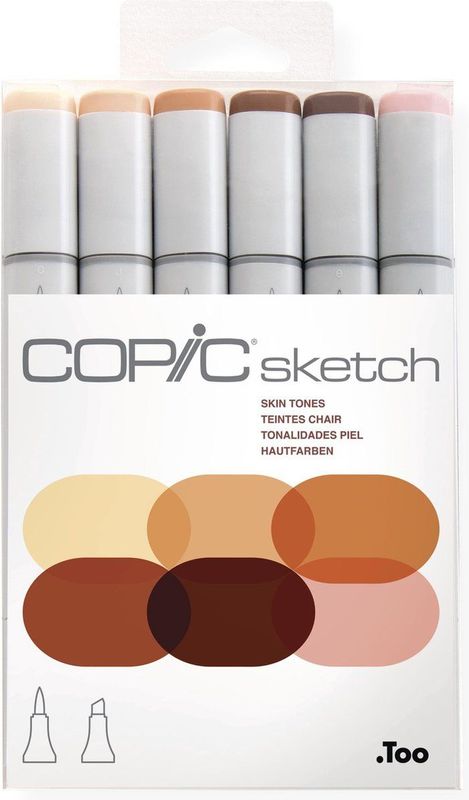 Copic - Sketch Marker - Huidskleuren - Set van 6 - Professionele Stiften op Alcoholbasis