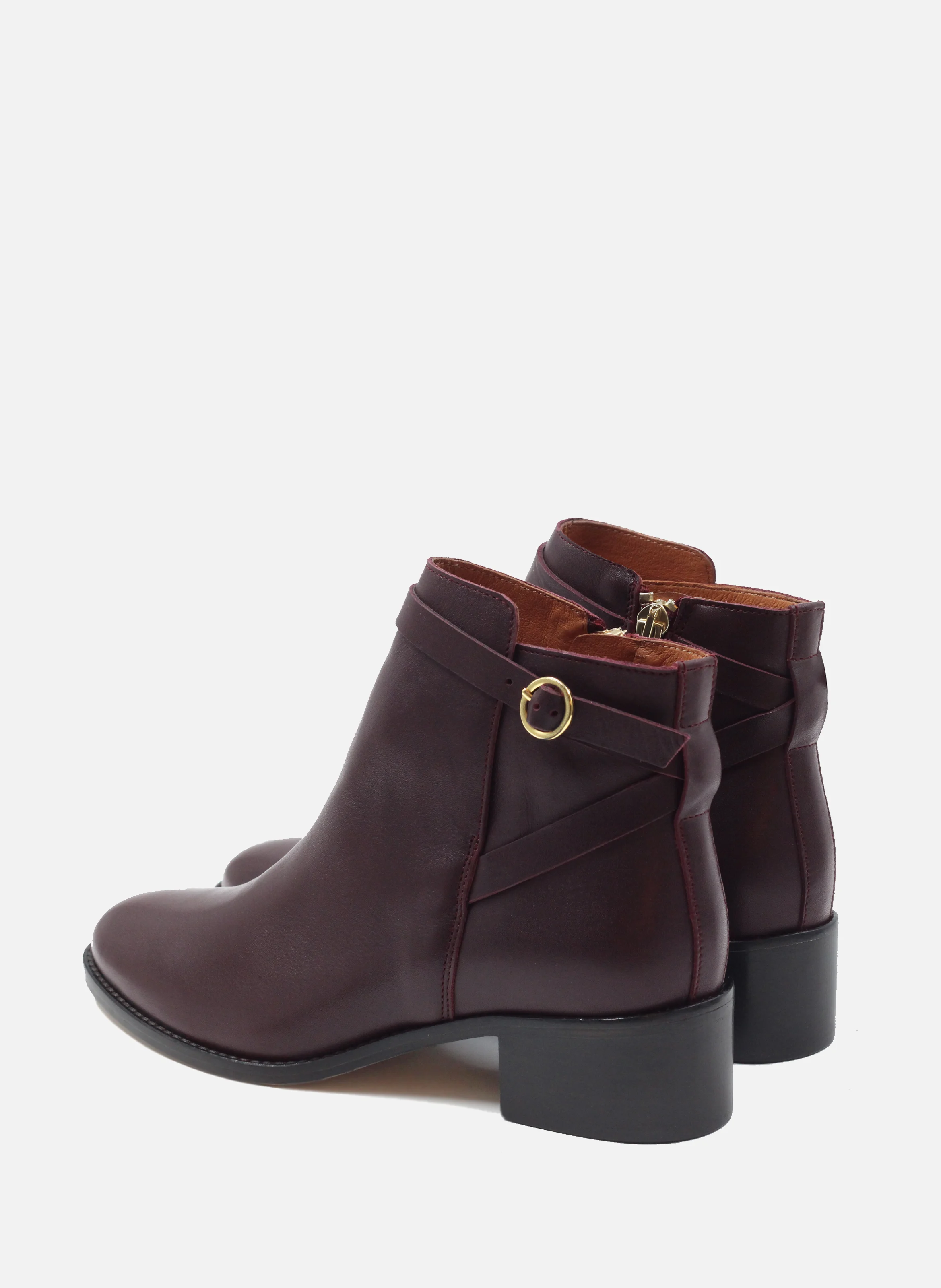 Bottines cavalières cuir lisse | Rouge