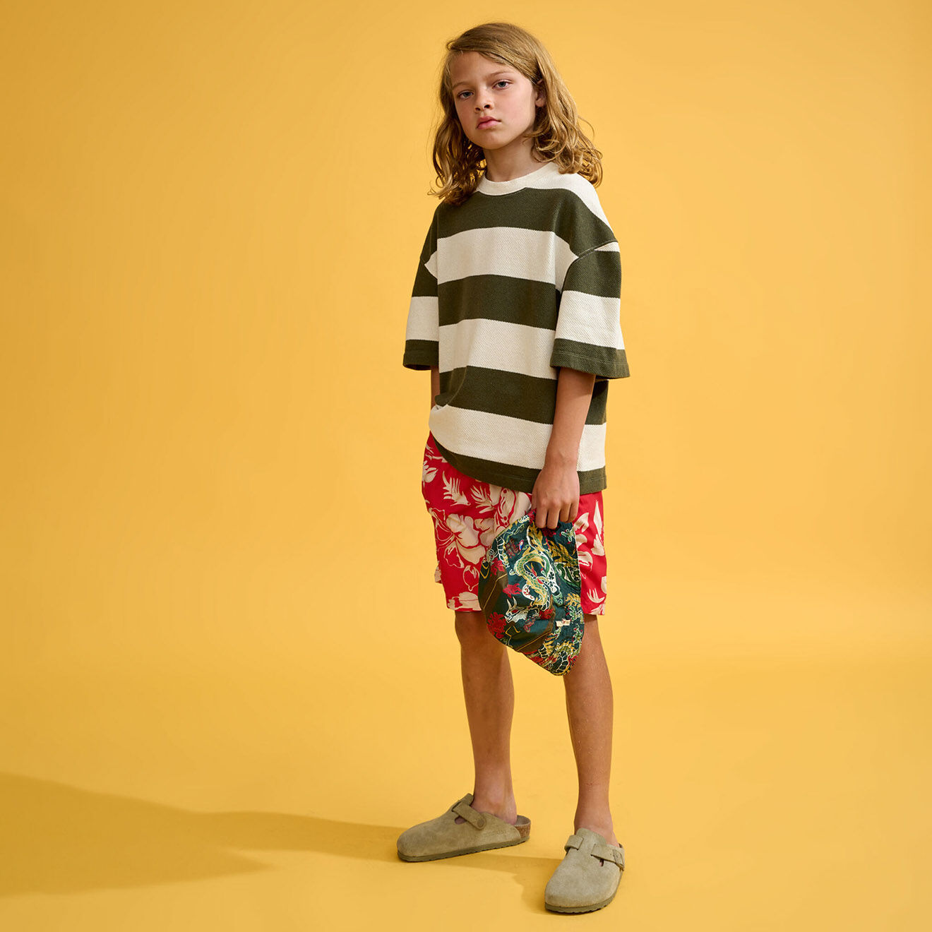 Bellerose T-Shirt Sine rayé blanc/vert